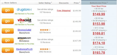 PriceGrabber: Compare Products Page